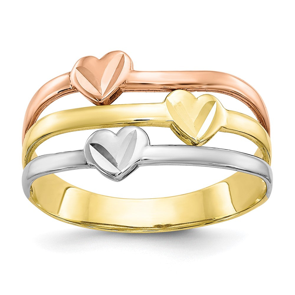 Image of ID 1 10k Two-Tone Gold w/White Rhodium Polished Heart Ring