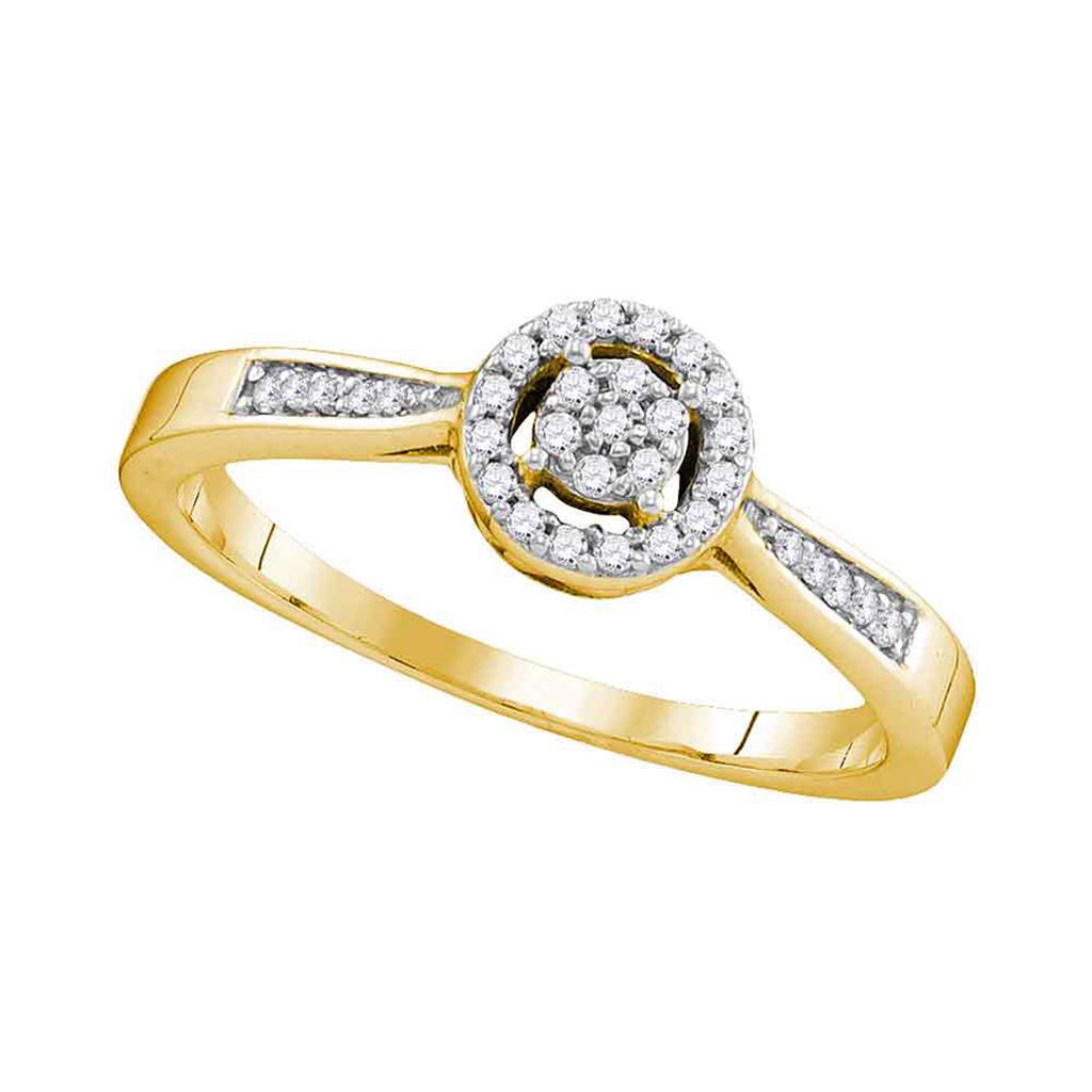 Image of ID 1 10k Yellow Gold Diamond Bridal Engagement Ring 1/8 Cttw