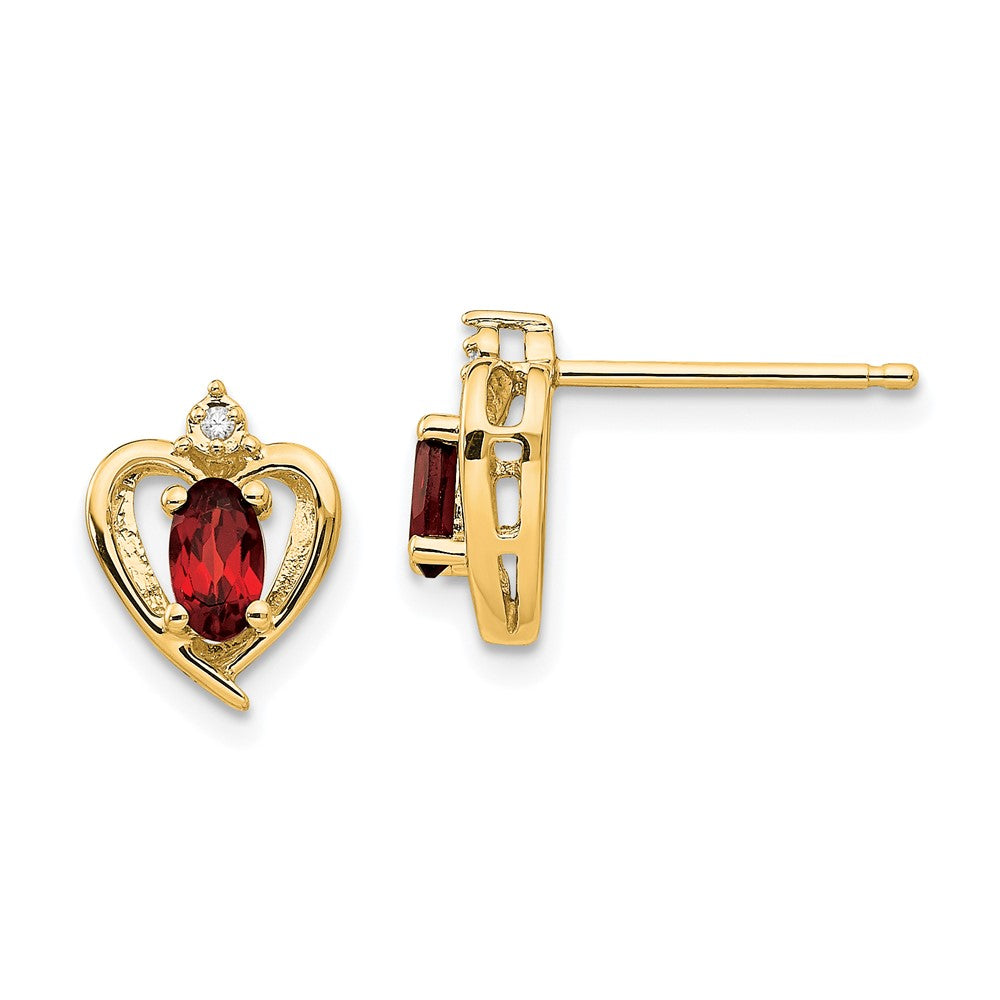 Image of ID 1 10k Yellow Gold Diamond & Garnet Earrings