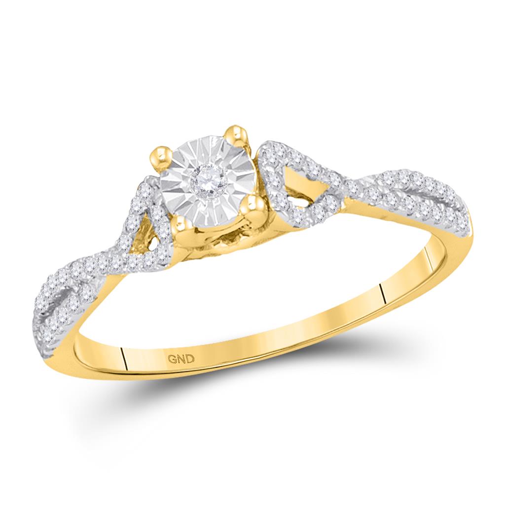 Image of ID 1 10k Yellow Gold Diamond Solitaire Promise Ring 1/4 Cttw