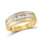 Image of ID 1 10k Yellow Gold Round Diamond 5-stone Wedding Band Ring 1/4 Cttw