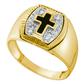 Image of ID 1 10k Yellow Gold Round Diamond Cross Band Ring