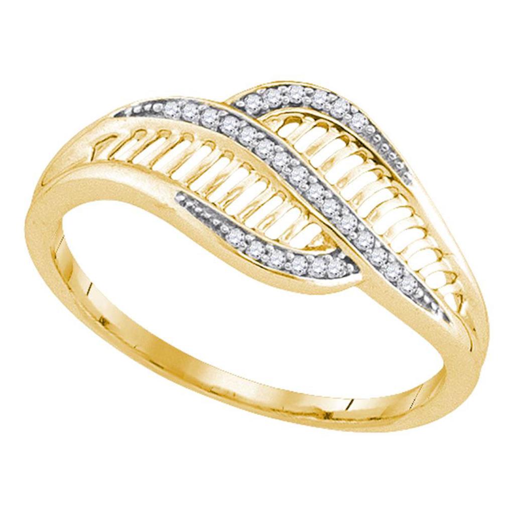 Image of ID 1 10k Yellow Gold Round Diamond Fashion Band Ring 1/12 Cttw