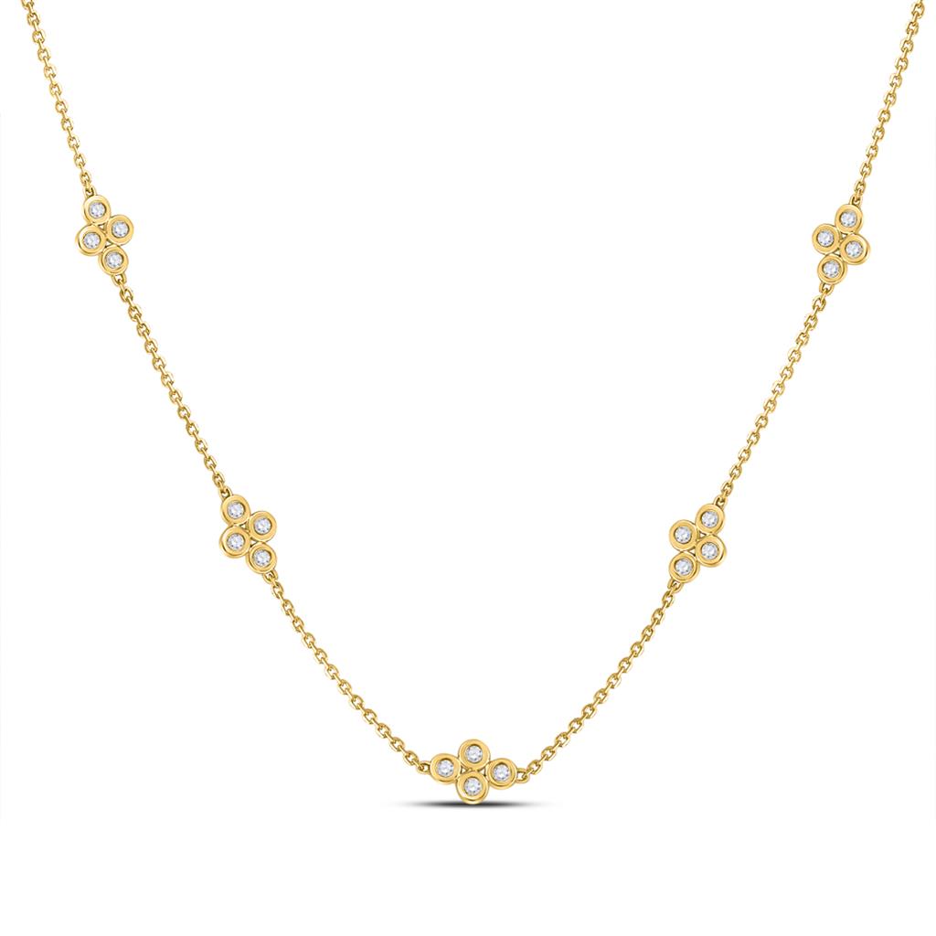 Image of ID 1 10k Yellow Gold Round Diamond Fashion Necklace 1/4 Cttw