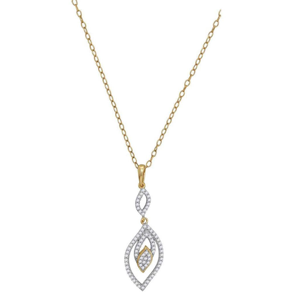 Image of ID 1 10k Yellow Gold Round Diamond Fashion Pendant 1/4 Cttw