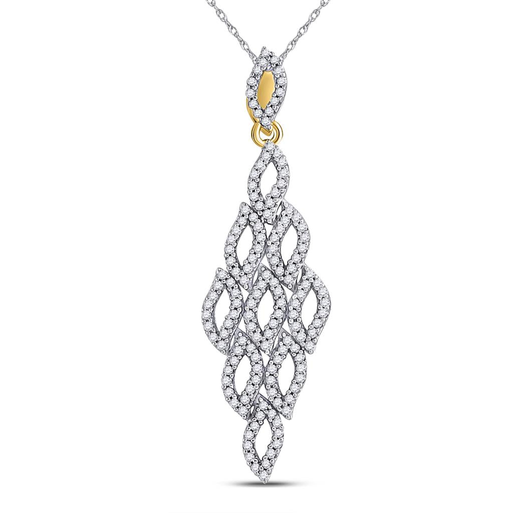 Image of ID 1 10k Yellow Gold Round Diamond Fashion Pendant 3/8 Cttw