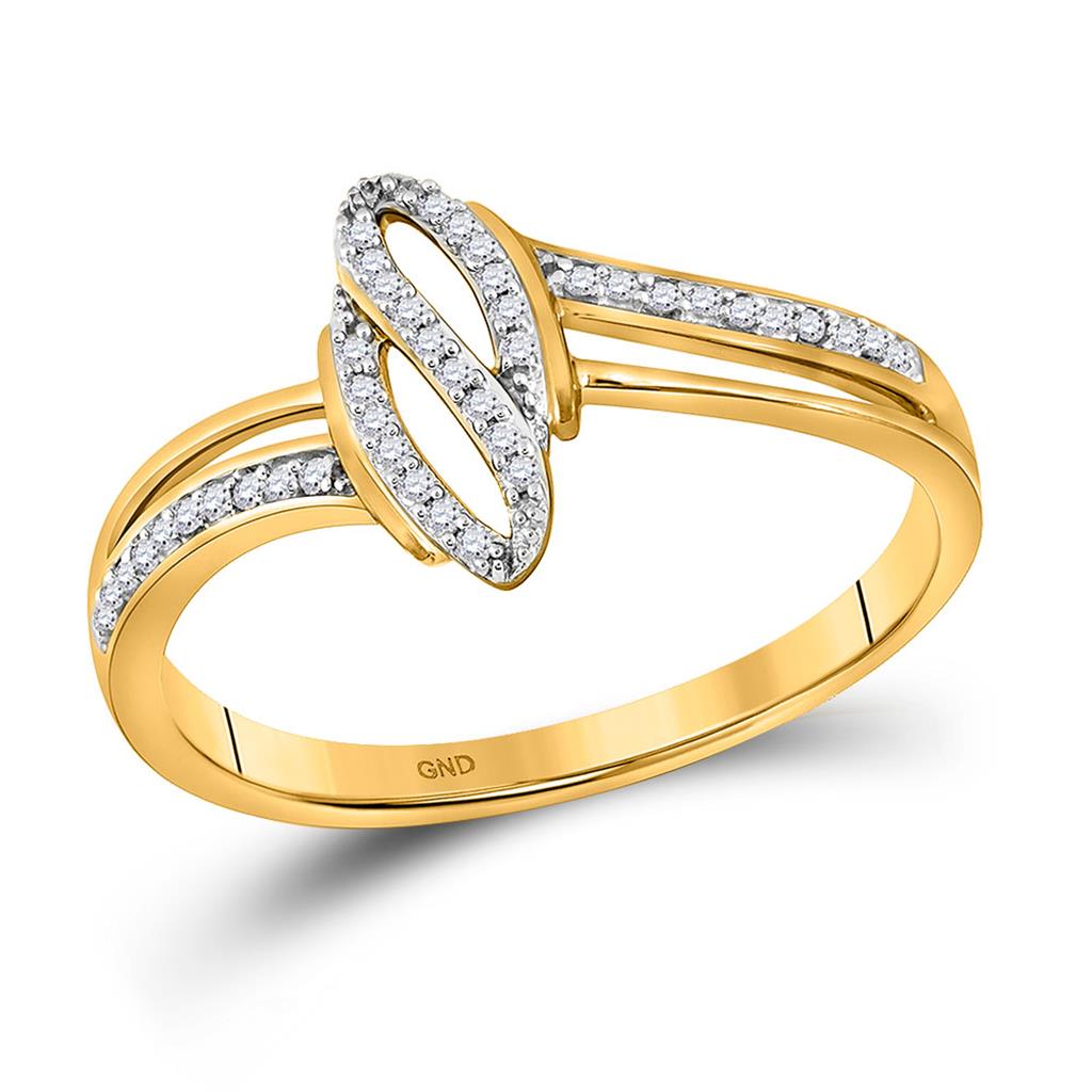 Image of ID 1 10k Yellow Gold Round Diamond Fashion Ring 1/12 Cttw