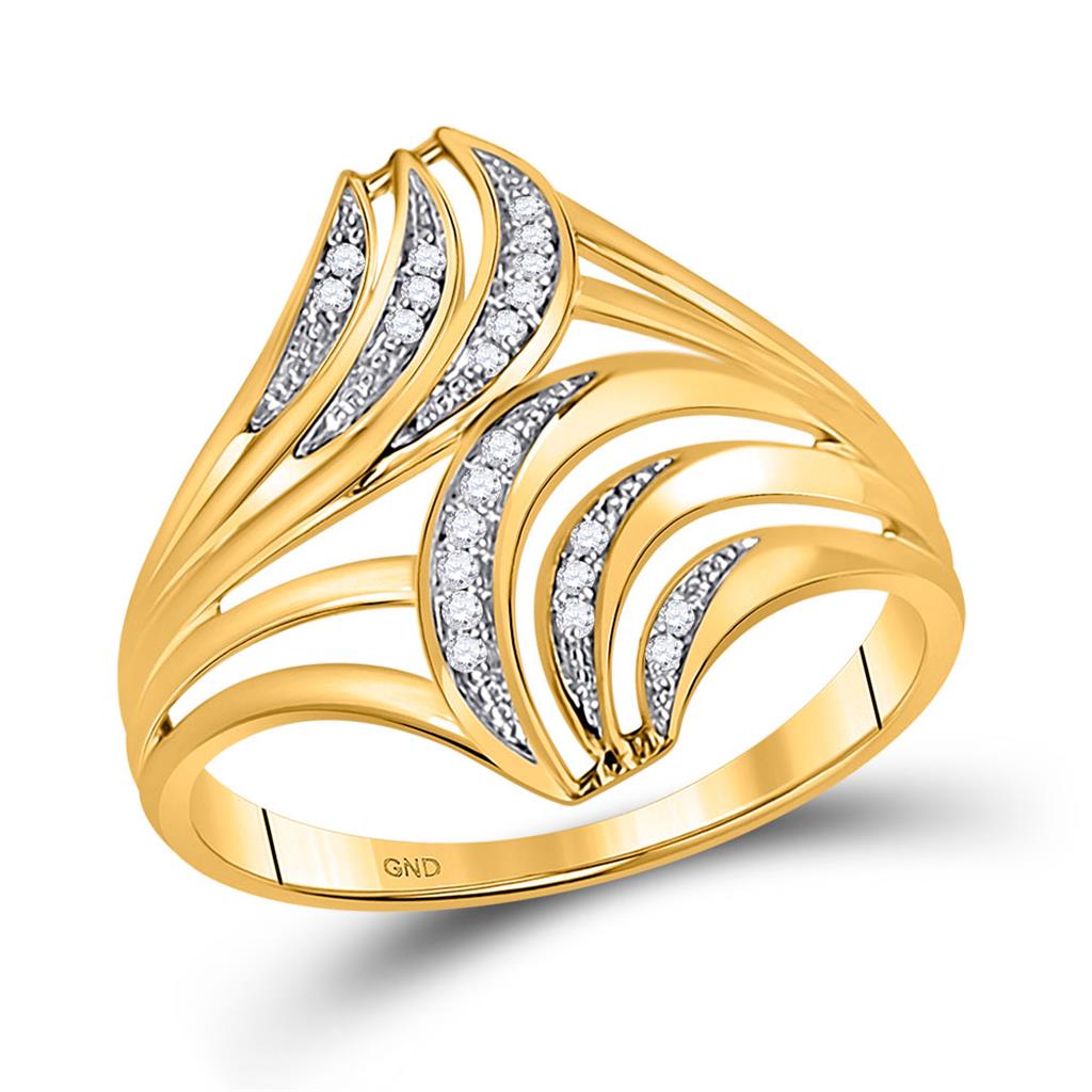 Image of ID 1 10k Yellow Gold Round Diamond Fashion Ring 1/20 Cttw