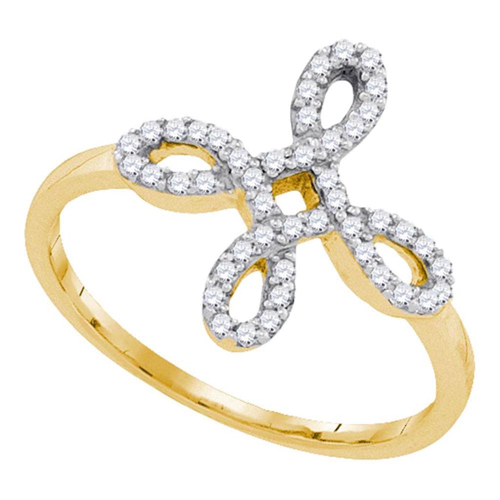 Image of ID 1 10k Yellow Gold Round Diamond Fashion Ring 1/6 Cttw