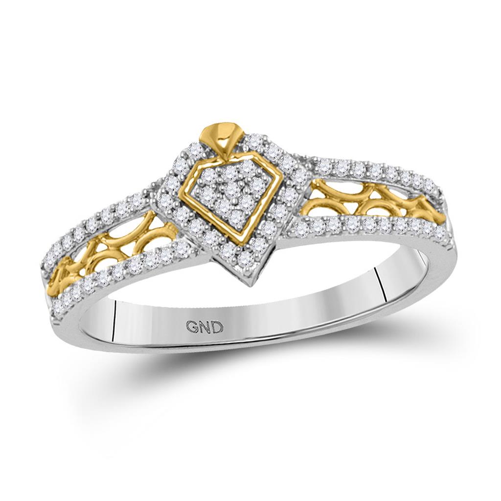 Image of ID 1 10k Yellow Gold Round Diamond Gem Fashion Ring 1/5 Cttw