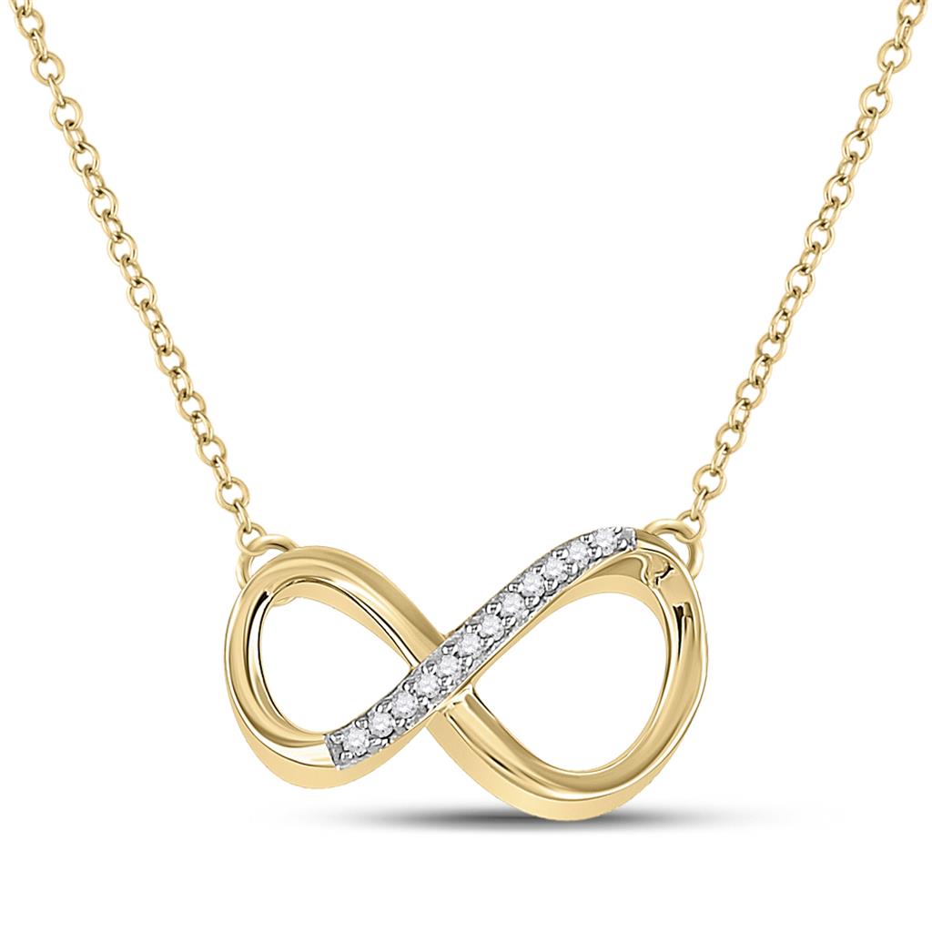 Image of ID 1 10k Yellow Gold Round Diamond Infinity Necklace 03 Cttw