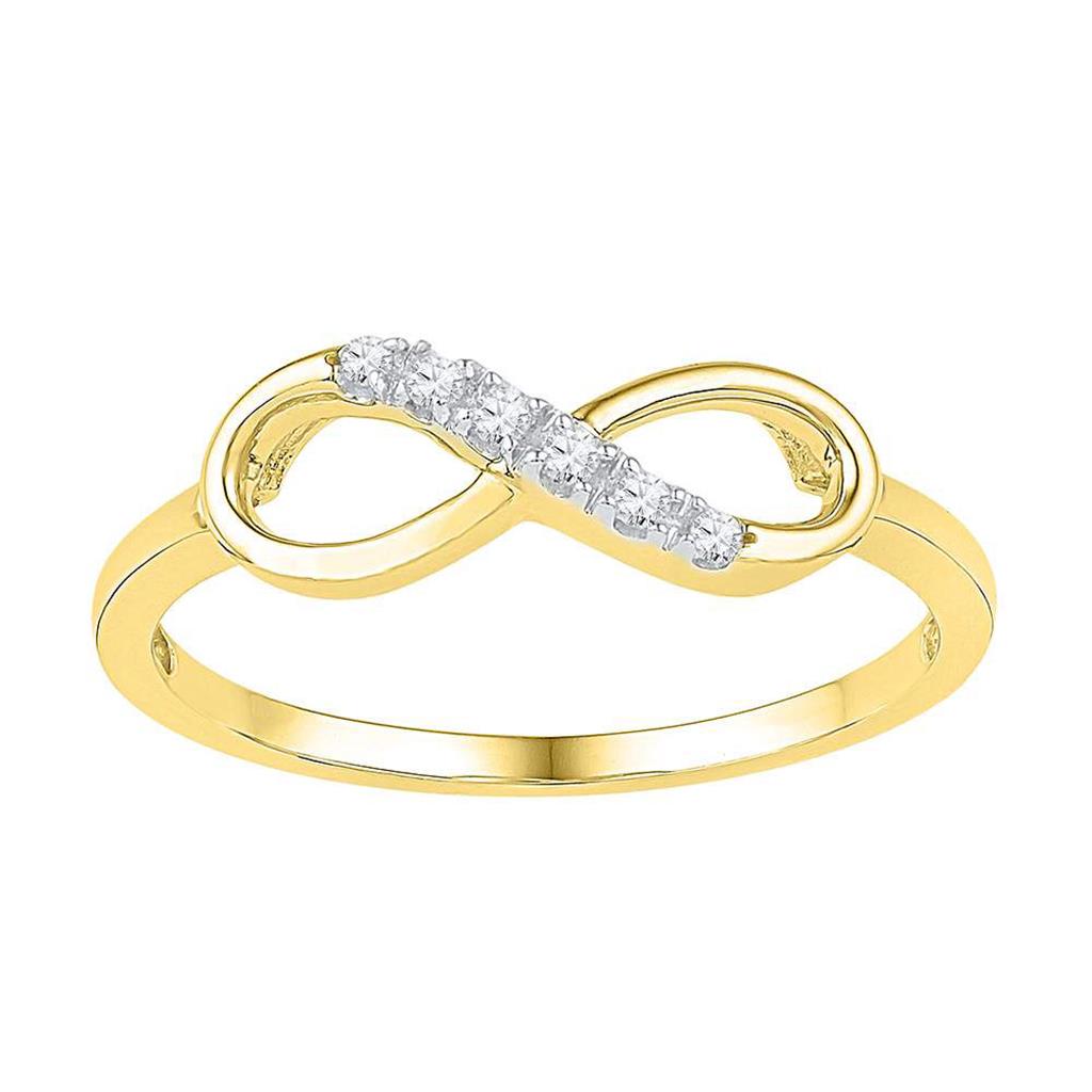 Image of ID 1 10k Yellow Gold Round Diamond Infinity Ring 1/20 Cttw