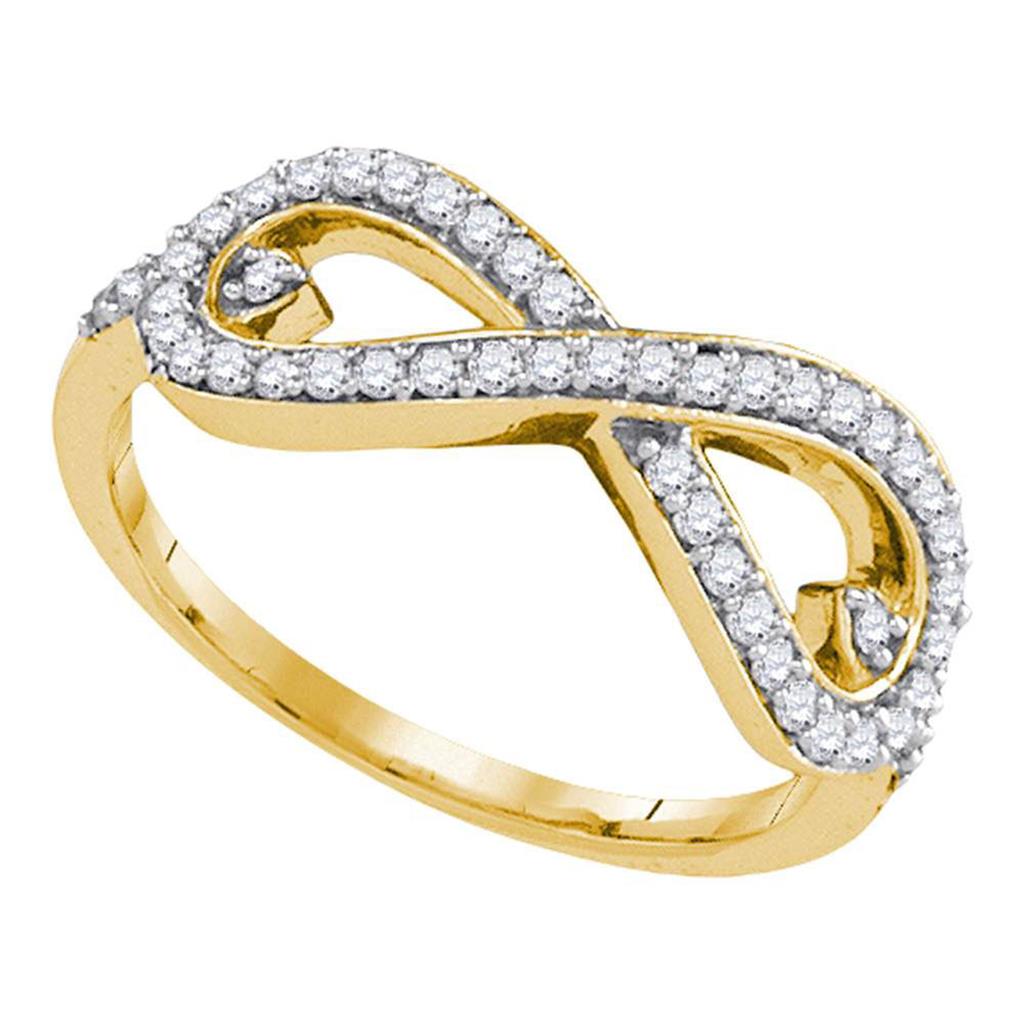 Image of ID 1 10k Yellow Gold Round Diamond Infinity Ring 1/3 Cttw