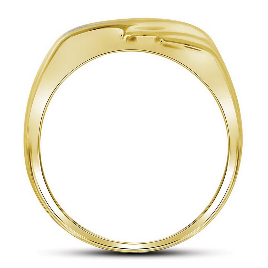 Image of ID 1 10k Yellow Gold Round Diamond Single Row Wedding Band Ring 1/8 Cttw