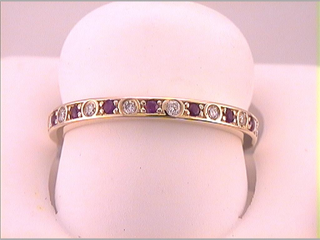 Image of ID 1 1/10CTW-Diamond 1/5CT-RUBY GEMSTONE STACKABLE BAND