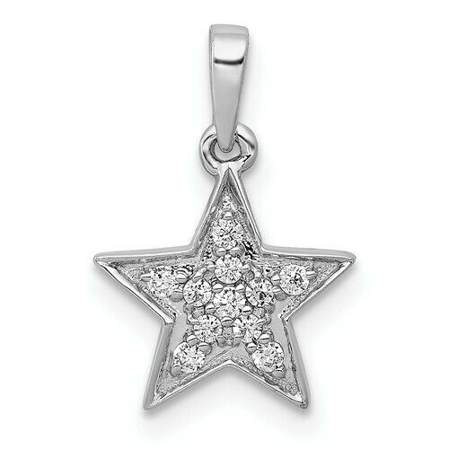 Image of ID 1 1/10ct 14K Yellow White or Rose Gold Diamond Star Pendant Celestial Gift Jewelry
