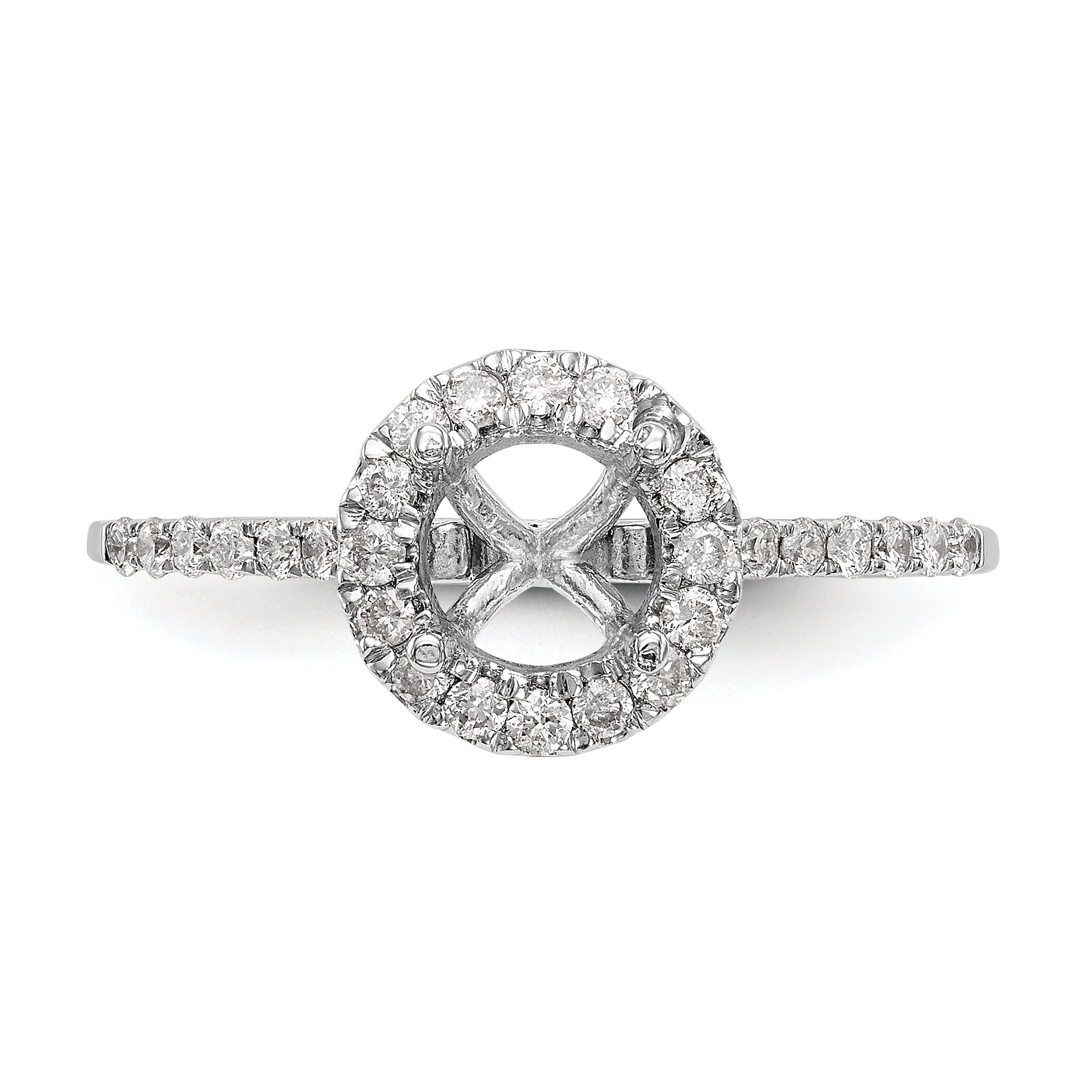 Image of ID 1 1/4 Ct Natural Diamond Semi-mount Engagement Ring in 14K White Gold - All Diamond