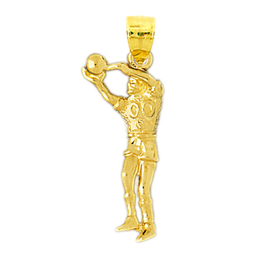 Image of ID 1 14K Gold #00 Basketball Player Pendant