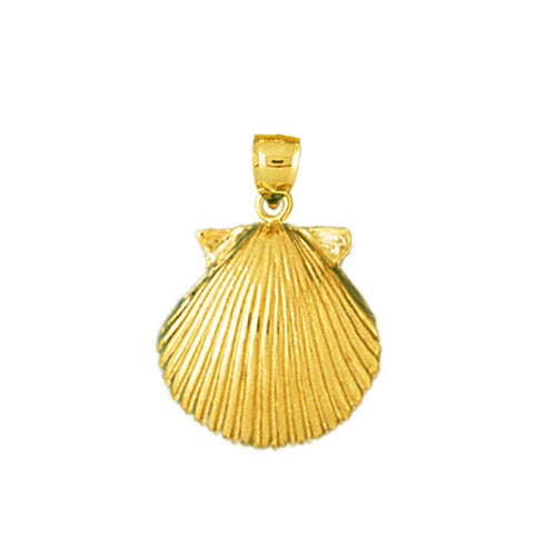 Image of ID 1 14K Gold 11MM Scallop Shell Mini Charm