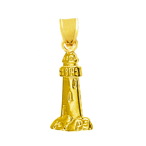 Image of ID 1 14K Gold 14MM Lighthouse Charm