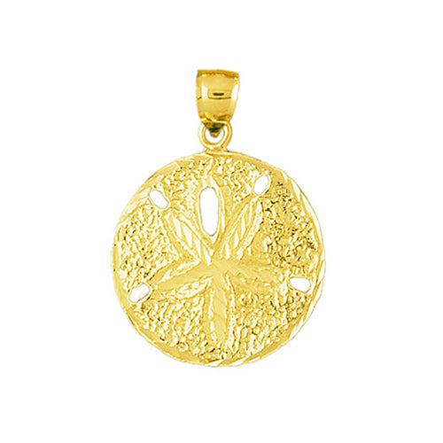 Image of ID 1 14K Gold 15MM Floral Sand Dollar Charm