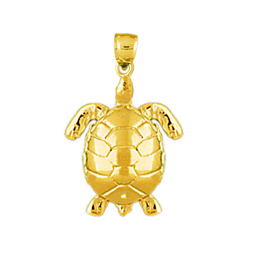 Image of ID 1 14K Gold 15MM Long Sea Turtle Charm