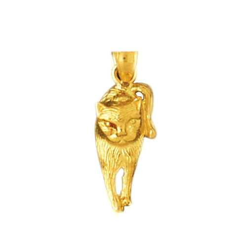 Image of ID 1 14K Gold 17MM Cat Charm