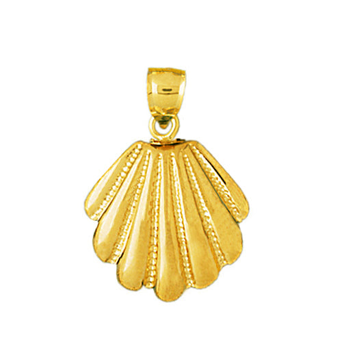 Image of ID 1 14K Gold 18 MM Scallop Shell Pendant