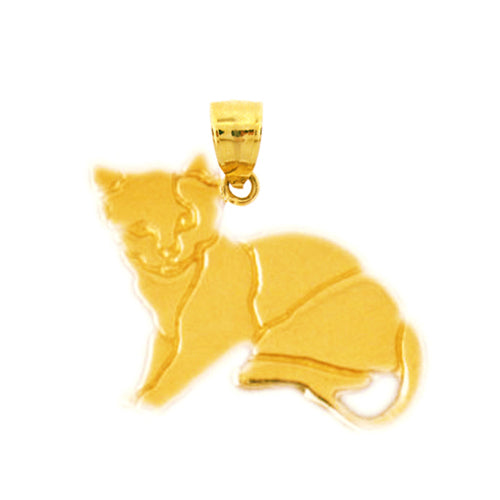 Image of ID 1 14K Gold 18MM Cat Charm