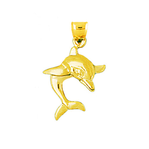 Image of ID 1 14K Gold 18MM Dolphin Calf Charm