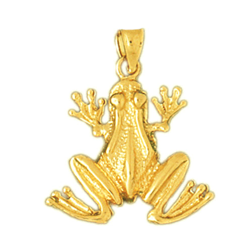 Image of ID 1 14K Gold 18MM Long Frog Pendant