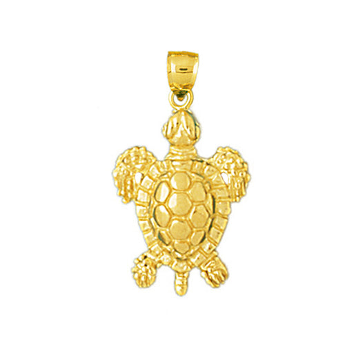 Image of ID 1 14K Gold 18MM Long Sea Turtle Charm