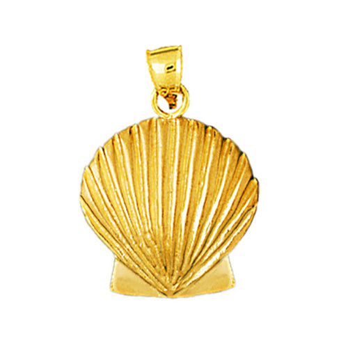 Image of ID 1 14K Gold 18MM Scallop Seashell Pendant