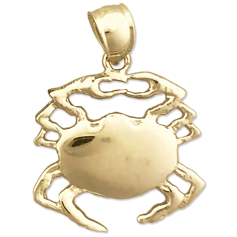 Image of ID 1 14K Gold 18MM Wide Crab Pendant