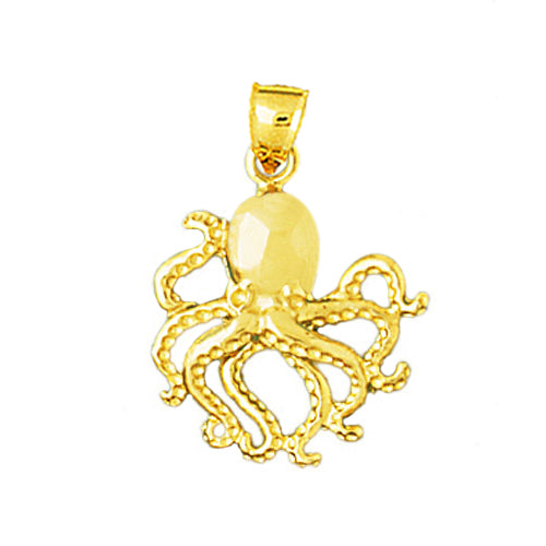 Image of ID 1 14K Gold 18MM Wide Octopus Pendant