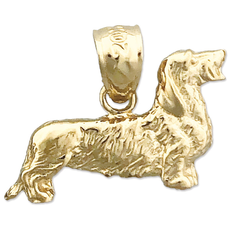 Image of ID 1 14K Gold 18MM Wire Haired Dachshund Charm