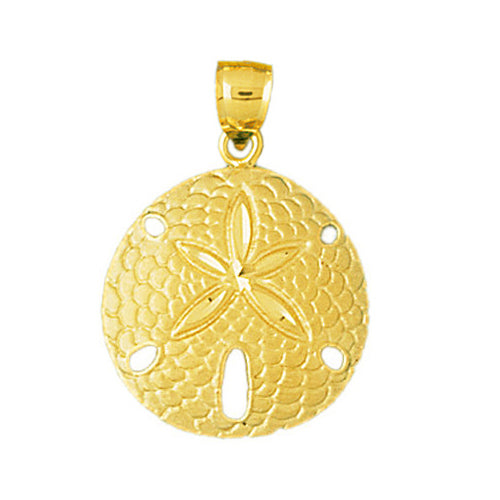 Image of ID 1 14K Gold 19MM Sand Dollar Pendant