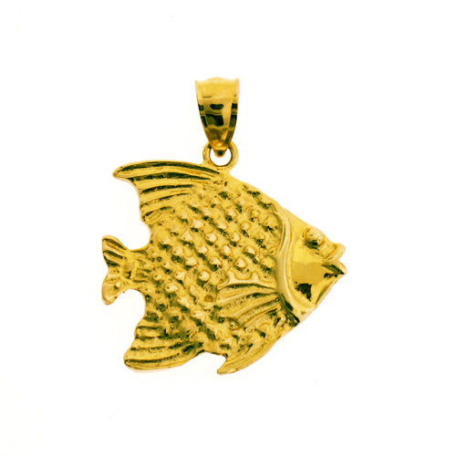 Image of ID 1 14K Gold 20MM Angelfish Pendant