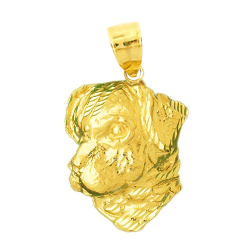 Image of ID 1 14K Gold 20MM Dog Face Pendant