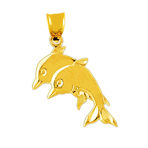 Image of ID 1 14K Gold 20MM Duo Dolphins Charm
