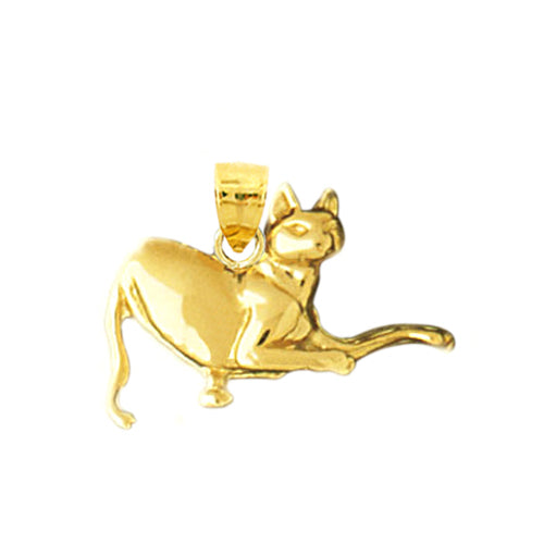 Image of ID 1 14K Gold 20MM Feline Cat Charm