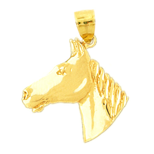 Image of ID 1 14K Gold 20MM Horse Head Pendant