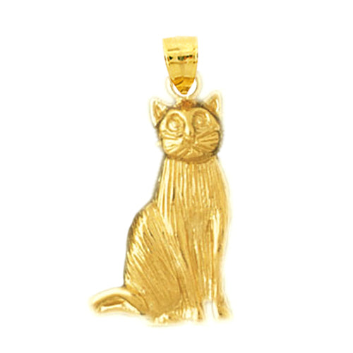 Image of ID 1 14K Gold 20MM House Cat Pendant