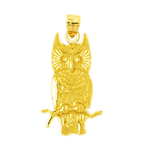 Image of ID 1 14K Gold 20MM Owl Charm
