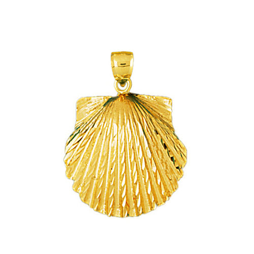 Image of ID 1 14K Gold 20MM Scallop Seashell Pendant