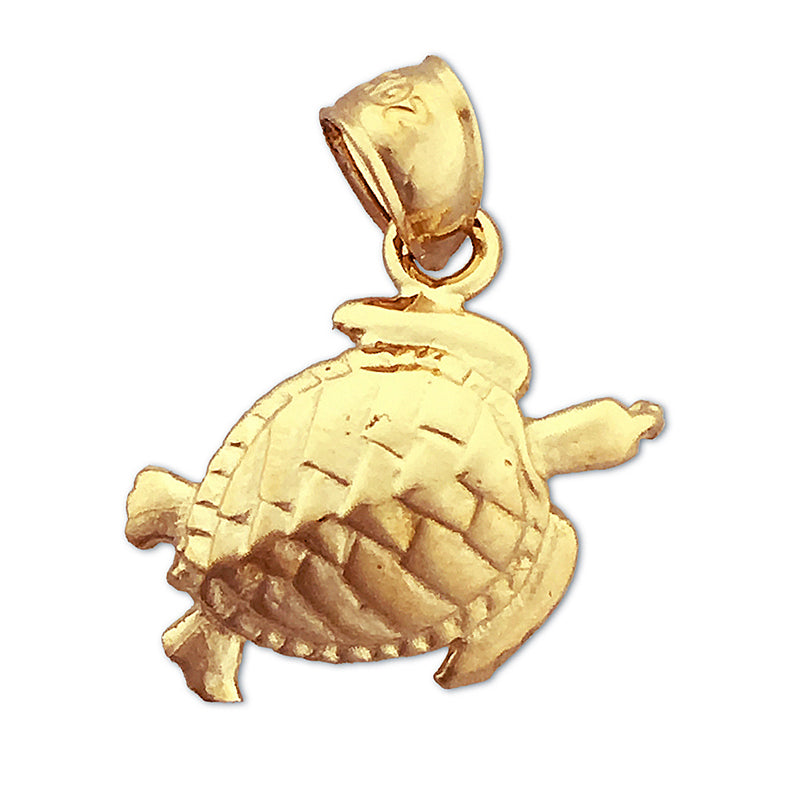Image of ID 1 14K Gold 20MM Sea Life Turtle Pendant