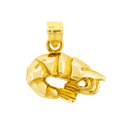 Image of ID 1 14K Gold 20MM Shrimp Pendant