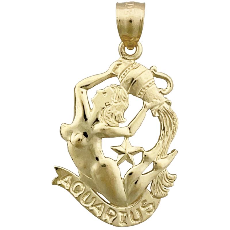 Image of ID 1 14K Gold 20MM Zodiac Aquarius Charm