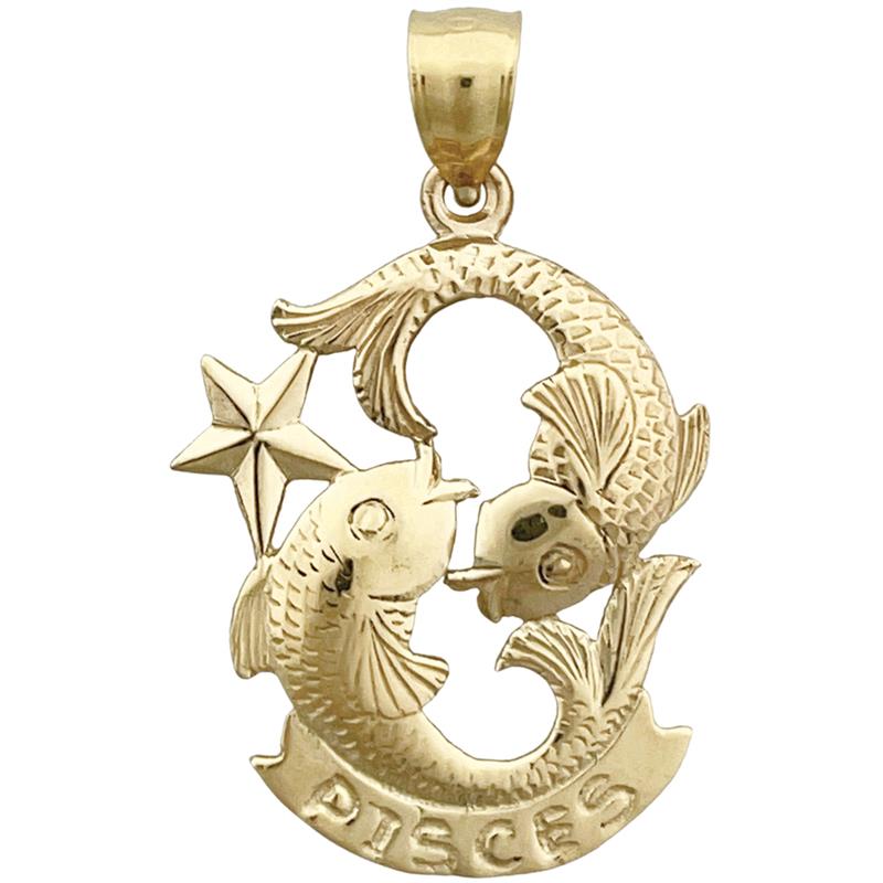 Image of ID 1 14K Gold 20MM Zodiac Pisces Charm