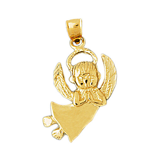 Image of ID 1 14K Gold 21MM Angel Pendant
